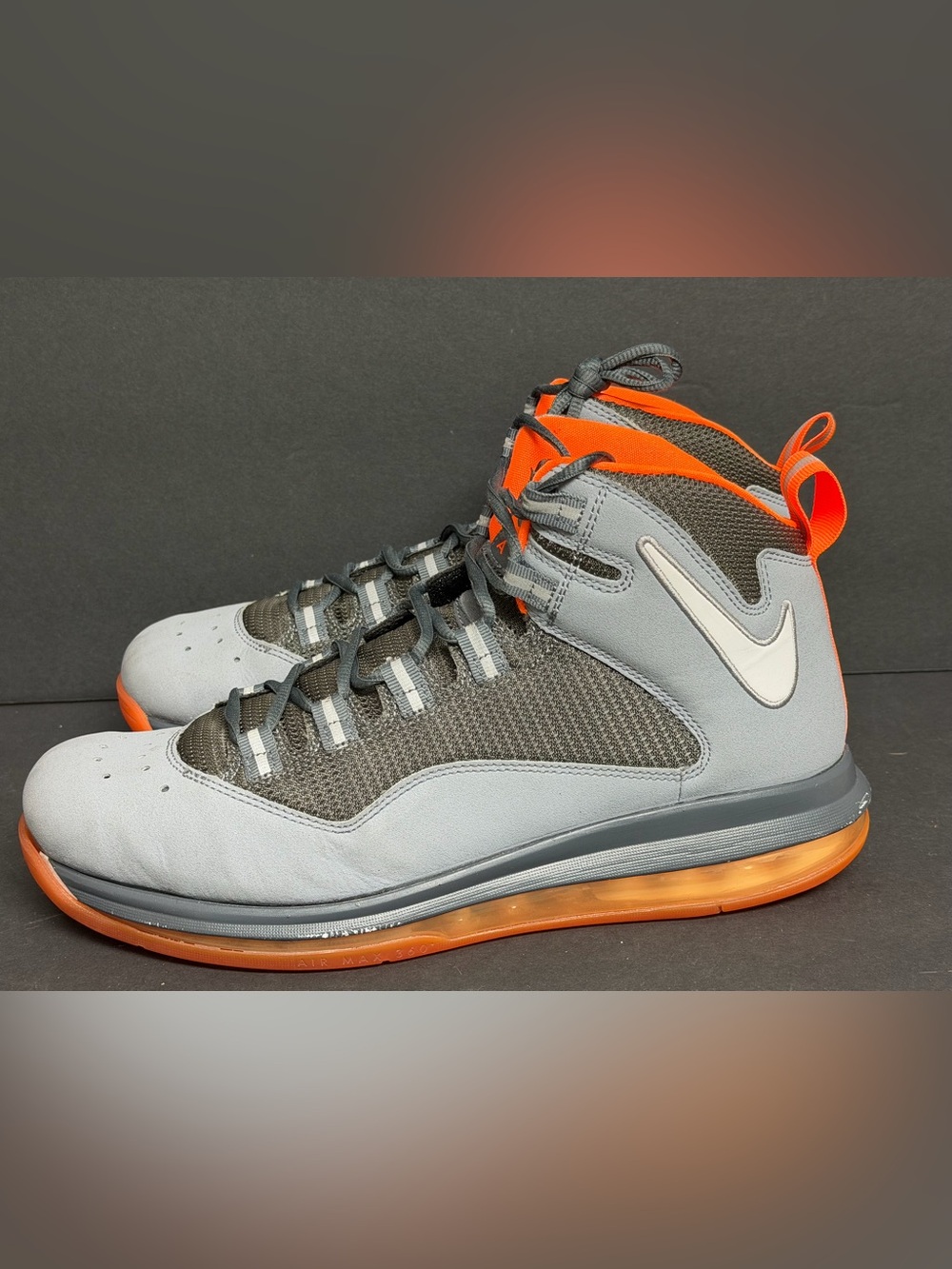 Size 11 - Nike Air Max Darwin 360 Gray Orange White - Need Repair (511492-018)